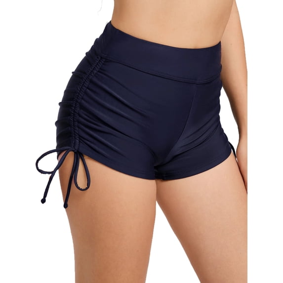 Womens High Waisted Swim Shorts Tie Bathing Suit Board Shorts Bottoms Swimming Tummy Control Swimsuit Liner