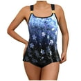 thumbnail image 1 of Womens High Waisted Swimsuits Floral Print Tankini with Boy Shorts Plus Size Tummy Control Vintage Bathing Suit, 1 of 5