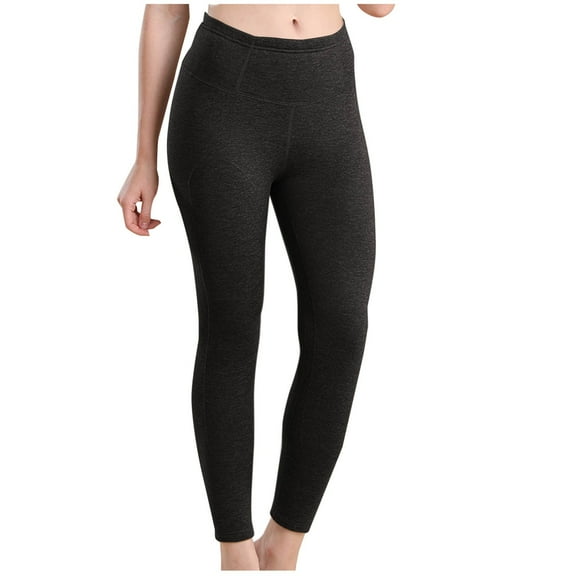 Womens High Waisted Thermal Leggings Winter Warm Thermal Fleece Lined Thick Trousers Soft Solid Color Stretch Workout Pant