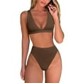 thumbnail image 1 of Womens High Waisted Thong Bikini Sets Sexy Brazilian Triangle Top Deep V Neck Two Piece Swimsuit Bathing Suits, 1 of 6