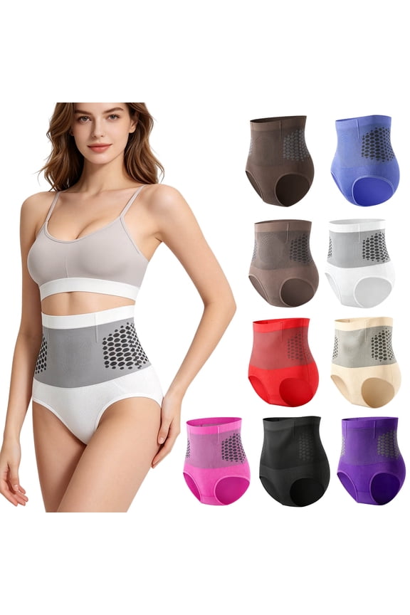 Womens High-Waisted Tummy Control Shapewear Panty – Seamless Postpartum Compression Underwear for C-Section Recovery, Breathable Abdominal Support Panties, Comfortable Stretch Shaping Briefs