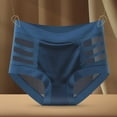 thumbnail image 1 of Womens High Waisted Underwear Breathable Mesh Seamless Panties Tummy Control Soft Stretchy Comfort Fit Blue,Size M, 1 of 9