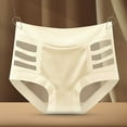 thumbnail image 1 of Bwndum Womens High Waisted Underwear Breathable Mesh Tummy Control Seamless Soft Polyester Beige Large,Size L, 1 of 6