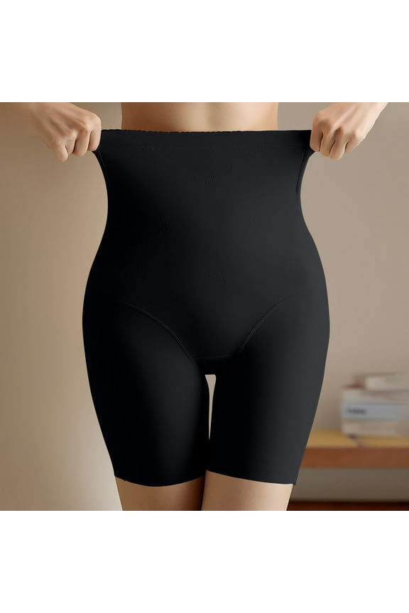 Womens High Waisted Underwear Plus Size L-5X Smoothing Butt Lifting Shapewear Boy Shorts Casual Solid Stretchy Slim Comfort Shaping Panties