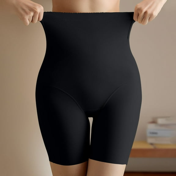 Womens High Waisted Underwear Plus Size L-5X Smoothing Butt Lifting Shapewear Boy Shorts Casual Solid Stretchy Slim Comfort Shaping Panties