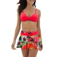 thumbnail image 1 of Womens High Waisted V-Neck Twists Front Beachwear Split Spaghetti Printed Bikini, 1 of 19