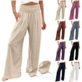 thumbnail image 1 of Swuxness Womens High Waisted Waist Relaxed Wicking Outdoor Wide Leg Casual Long Pants, 1 of 5