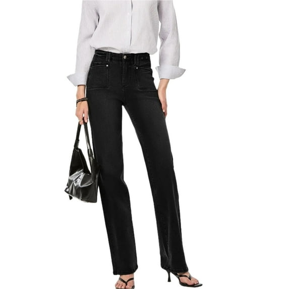 Womens High Waisted Wide Leg Jeans Vintage Wash Pocketed Relaxed Fit Denim Pants Casual Everyday Wear Easy Care Durable