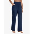 thumbnail image 1 of Womens High Waisted Wide Leg Yoga Pants with Pockets Elastic Casual Sportswear Pants, 1 of 5