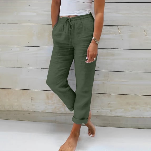 Womens High Waisted Work Pants with Pockets, Comfortable Stretchy Office Trousers for Business Casual Travel and Everyday Wear