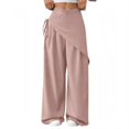 thumbnail image 1 of Womens High Waisted Wrap Pants Wide Leg Tie Up Bow Asymmetrical Wrap Around Skirt Pants Business Casual Trousers, S, 1 of 3