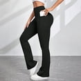 thumbnail image 1 of Womens High Waisted Yoga Pants JIANLAI - Ribbed High Waist Flare Stretchy Butt Lifting for Gym Casual Daily (S-XL) Black, 1 of 5