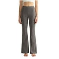 thumbnail image 1 of Womens High Waisted Yoga Pants Stretchy Flared Leggings Soft Pull-On Bell Bottoms Workout Outfits for Women (XL, Gray), 1 of 7
