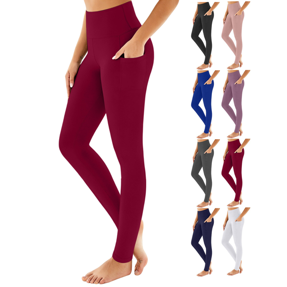 Womens High Waisted Yoga Pants Tummy Control Cycling Workout Leggings with Pockets Pilates Sportswear Buttery Soft