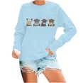 thumbnail image 1 of Womens Highland Cow Sweatshirts Cute Animal Graphic Printed Farm Styles Pullovers Country Western Casual Loose Fit Long Sleeve Shirts Tops Light Blue XL, 1 of 4