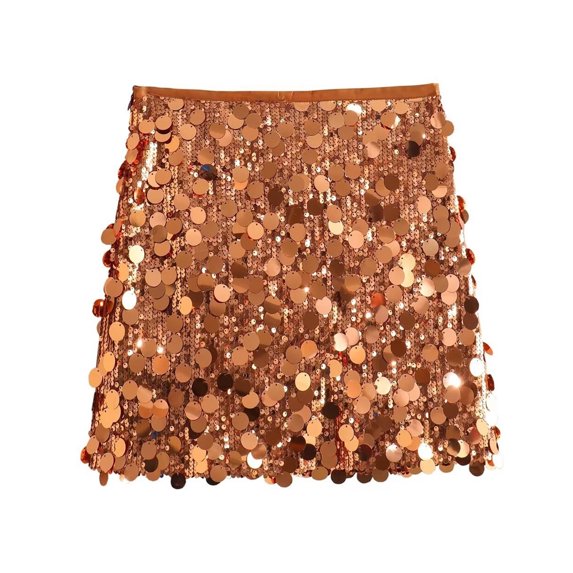 Womens Highs Waist Bodycon Skirt Sequins Skirt Casual Glitter Short Skirt Streetwear