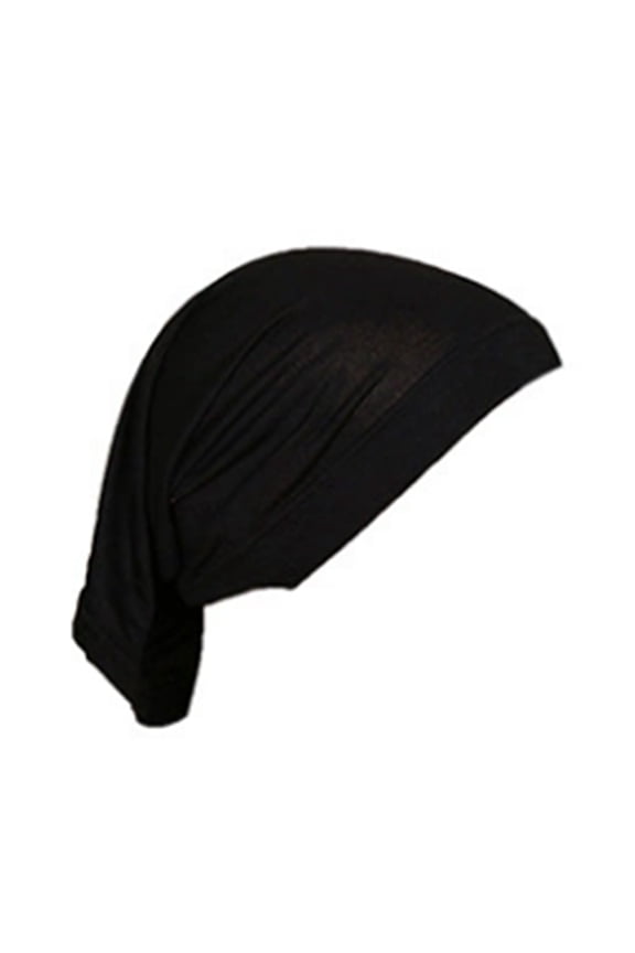 Womens Hijab Undercaps Under Scarf Hijab Cap Solid Color Stretch Under Caps Inner Under Scarf Hats, Black