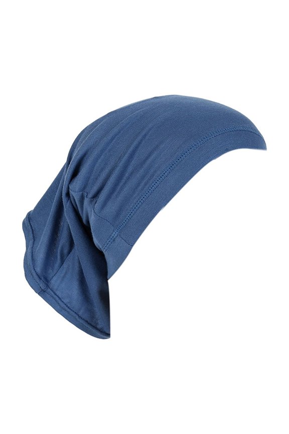 Womens Hijab Undercaps Under Scarf Hijab Cap Solid Color Stretch Under Caps Inner Under Scarf Hats, Blue
