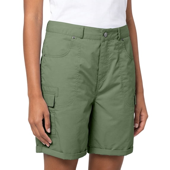 Womens Hiking Cargo Shorts, Summer Outdoor Work Shorts Casual Trendy Hiking Outfits Comfy Cargo Shorts Vacation Outfits Loose Fit Wide Leg Shorts Lightweight, Green S