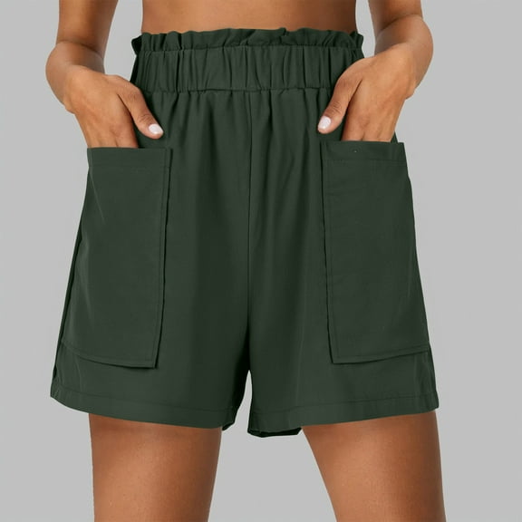 Womens Hiking Shorts High Rise Wide Leg Pants Drawstring Waist Lightweight Fabric with Multiple Pockets Summer Outdoor Adventure Gear Travel Comfort