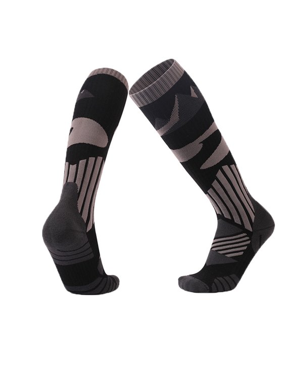 Womens Hiking Ski Socks Knee High Over-The-Calf Full Cushion Thermal Snowboard Socks Non-Slip Sporty Athletic Sock