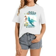 Womens Hilo Hawaii Surfing Hawaiian Surf Vintage Surfer T-Shirt