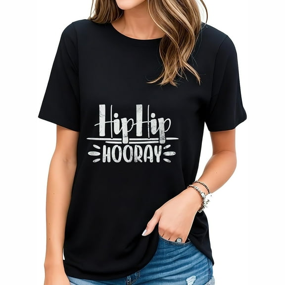 Womens Hip Replacement HipHip Hooray Hip Surgery Recovery Grunge T-Shirt Black