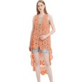 thumbnail image 1 of Womens Hippie Bohemian Floral Crochet Lace Trim Sleeveless Vest Cardigan, 1 of 5