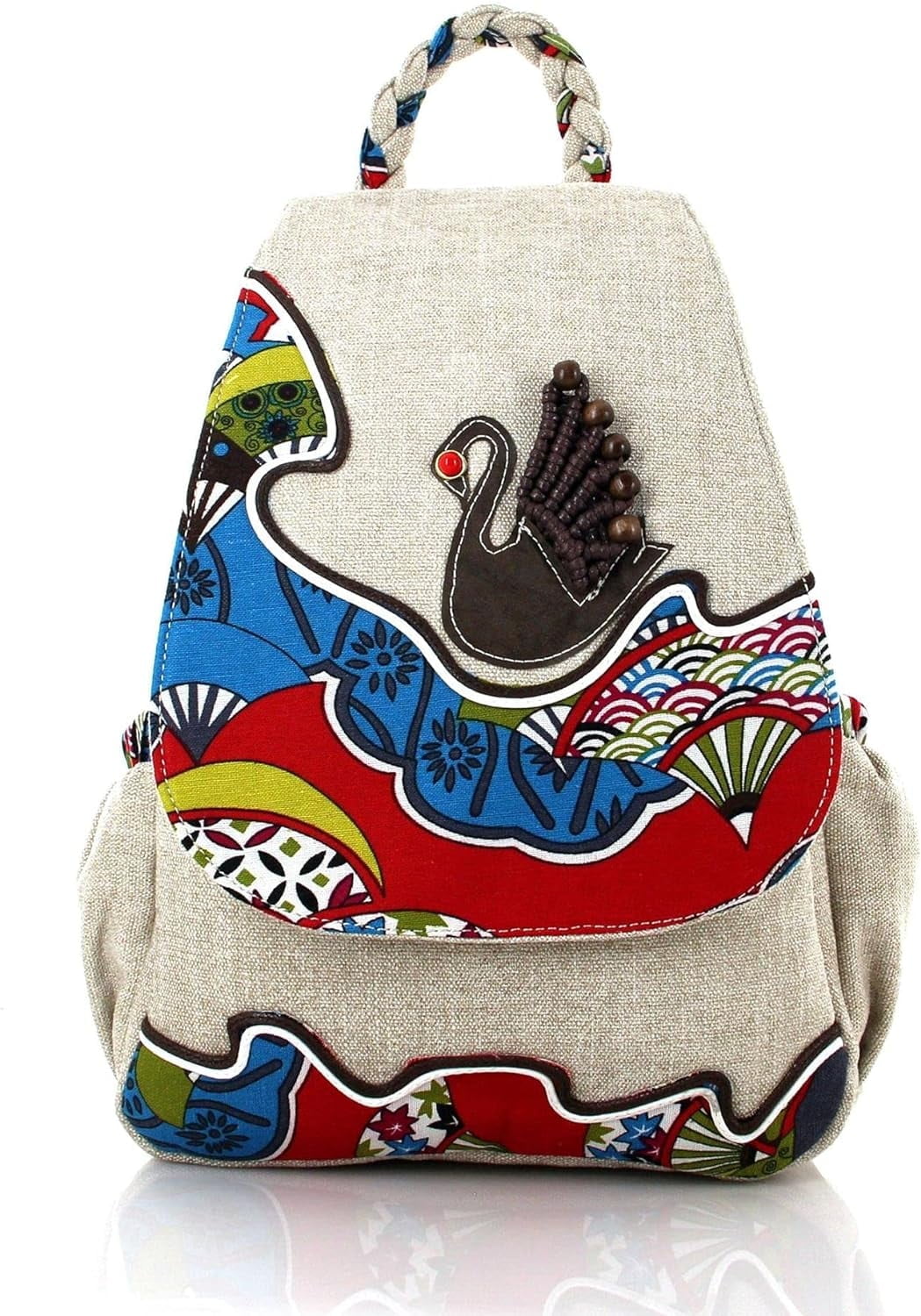 Womens Hippie Cotton Hemp Cloth Backpack Boho Vintage  display picture 1