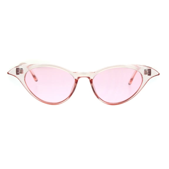 Womens Hippie Pop Color Goth Devil Horn Cateye Sunglasses Pink
