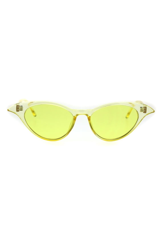 Womens Hippie Pop Color Goth Devil Horn Cateye Sunglasses Yellow