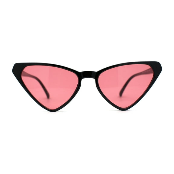 Womens Hippie Thin Plastic Goth Mod Cat Eye Sunglasses Black Pink