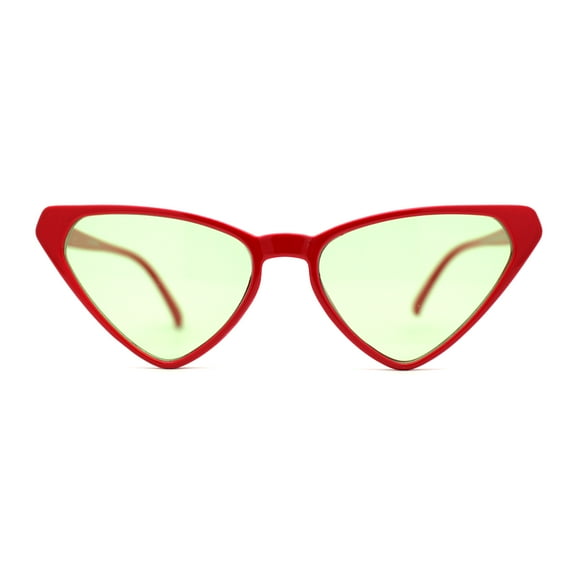 Womens Hippie Thin Plastic Goth Mod Cat Eye Sunglasses Red Green
