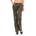 thumbnail image 1 of Womens Hipster Cargo Multi Pocket Combat Trousers Leisure Army Casual Pants with Designs, 1 of 3