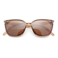 thumbnail image 1 of Womens Hipster Inset lens Thin Horn Rim Hipster Plastic Rectangle Sunglasses Beige - Brown, 1 of 5