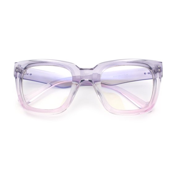 Womens Hipster Thick Plastic Horn Rim Blue Light Filtering Computer Glasses Lavender Pink