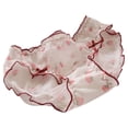 thumbnail image 1 of Womens Hipsters Ruffle Trim Panties with Sweet Strawberry Print Soft Breathable Sheer Mesh Middle Waist Underwear Briefs, 1 of 9