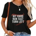 thumbnail image 1 of Womens Hit Hard Run Fast Turn Left Funny Baseball Player & Fan Sweatshirt Black 2XL, 1 of 5