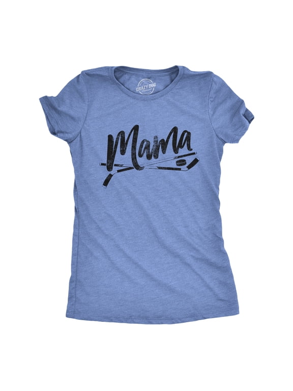 Womens Hockey Mama T Shirt Cute Pee Wee Sports Mom Tee Womens Graphic Tees