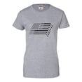 thumbnail image 1 of Womens Hockey Sticks & Pucks American Flag T-Shirt, 1 of 1