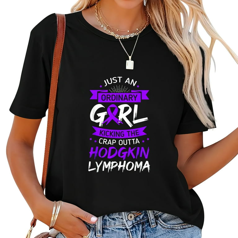 Hodgkin Lymphoma Survivor T-Shirt With Awareness Ribbon Hodgkin Lymphoma Survivor T-Shirt With Awareness Ribbon