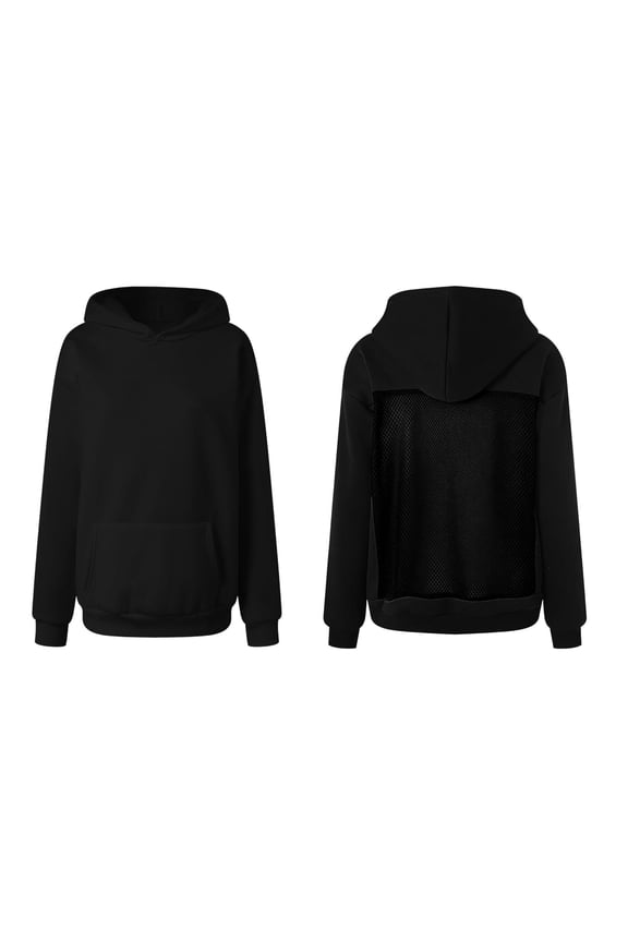 Womens Hollow Back Hoodie Long Sleeve Casual Pullover Sweatshirt Cute Hoodie