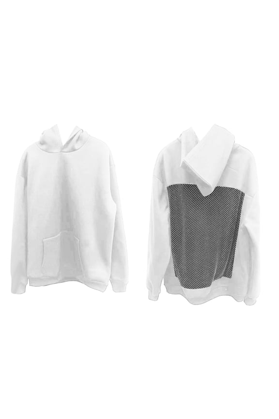 Womens Hollow Mesh Back Hoodie Long Sleeve Casual Rhinestone Sweatshirt Backless Going Out Tops
