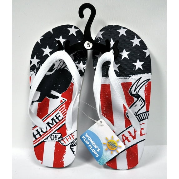 Womens Home of the Brave Flip Flops Size 5