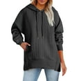thumbnail image 1 of Womens Hooded Fall Sweaters, Long Sleeve Pullover for Women Fashion Knitted Drawstring Hoodies with Pockets, 1 of 6