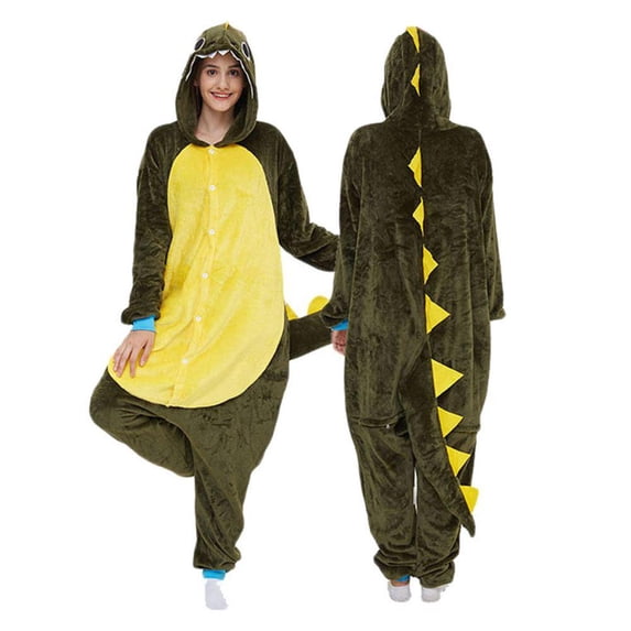 Womens Hooded Fleece Jumpsuit, Super Soft One Piece Footie Pajamas Winter Warm Home Lounge Wear with Front Pocket and Pompom Tail
