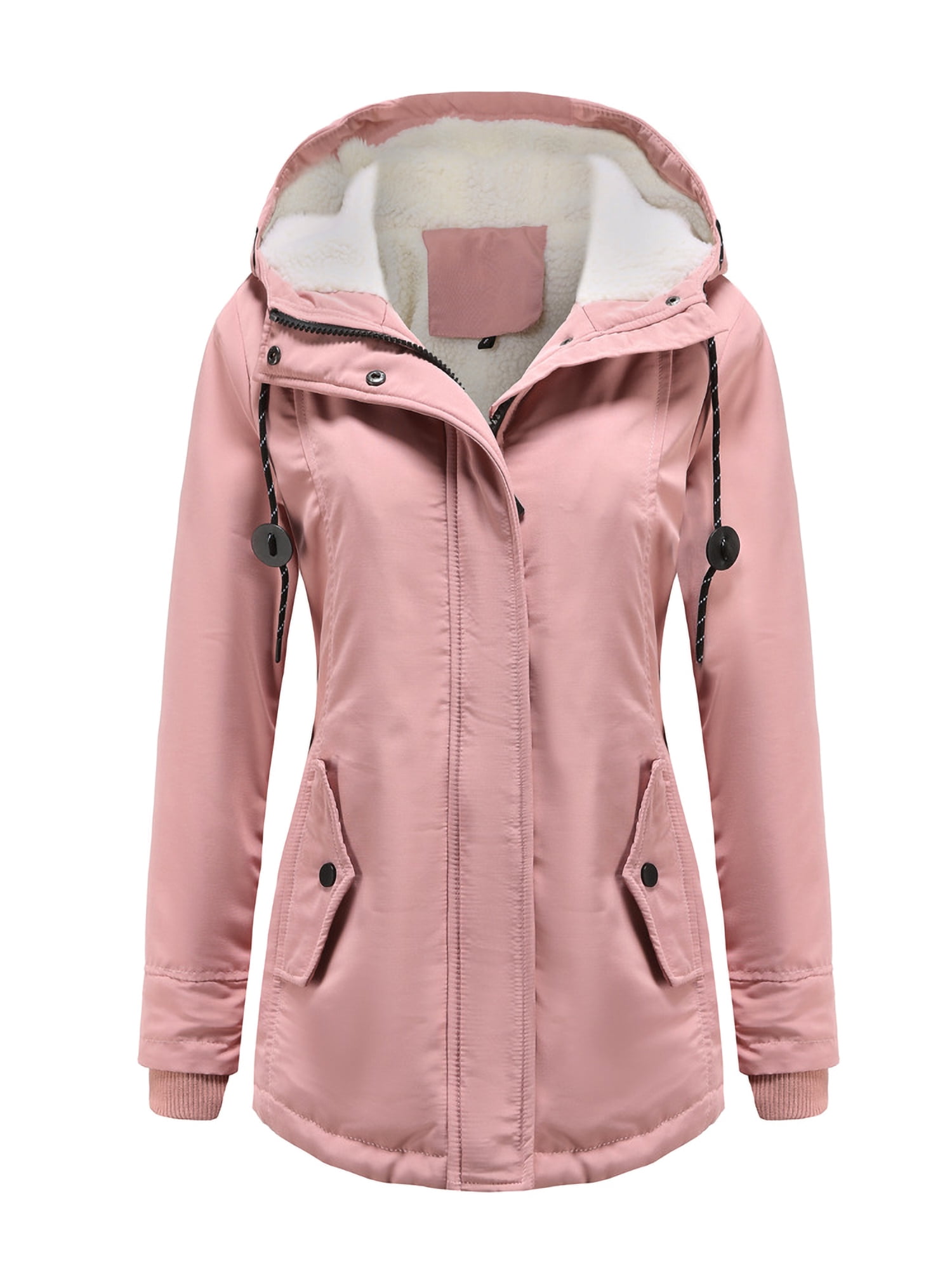 Womens Hooded Parka Coat Winter Thicken Fleece Down Coat Jacket