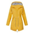 thumbnail image 1 of Womens Hooded Rain Jacket Waterproof Lightweight Raincoat Outdoor Travel Hiking Windbreaker Trench Coats with Pocket, 1 of 4