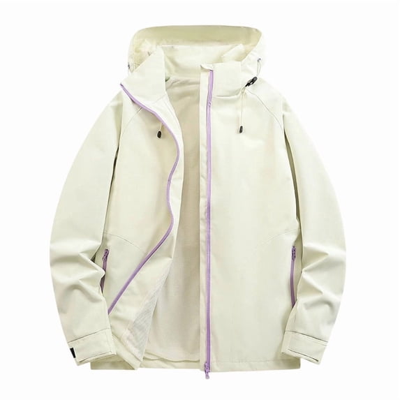 Womens Hooded Rain Jackets New Women’s Waterproof Rain Jackets - Full Zip Hooded Hiking Raincoat - Fall Lightweight Outdoor Windbreaker with Pockets