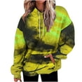 thumbnail image 1 of Womens Hooded Sweatshirt Color Blocking Plus Size Long Sleeve Drawstring Pullover Pocket Loose Hoodie Sports Tops, 1 of 7